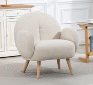 Zendeval Armchair With Wood Legs Neutral