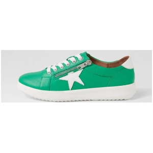 Zings Bright Emerald White Leather Sneakers