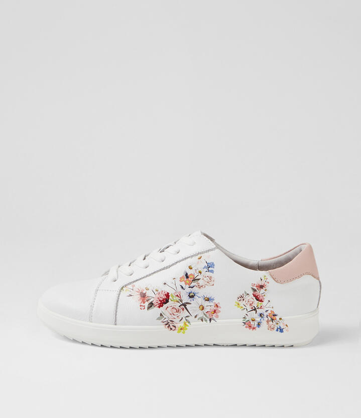 Zutter D White Dusty Pink Leather Sneakers