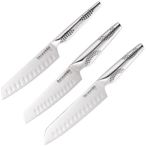 iD3 Japanese Steel 3 Piece Santoku Knife Set by Baccarat