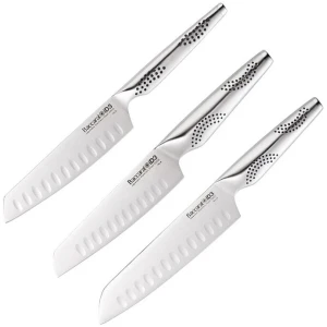 iD3 Japanese Steel 3 Piece Santoku Knife Set by Baccarat