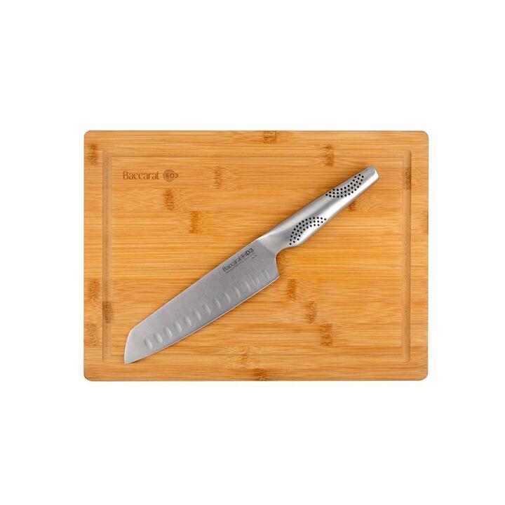 iD3 Santoku Knife & Bamboo Chopping Board Set Size 25.5X35cm by Baccarat