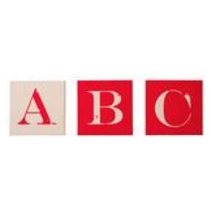 Alphabet Square Wall Art Red