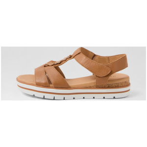 Angelia Dark Tan Leather Sandals