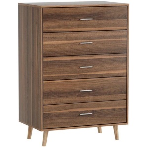 Artiss 5 Chest of Drawers - MIRI Walnut