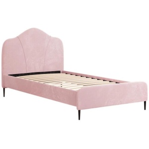 Bed Frame King Single Size Velvet Pink OLAN