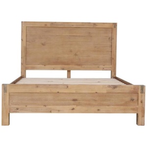 Bed Frame King Single Size in Solid Wood Veneered Acacia Bedroom Timber Slat in Oak