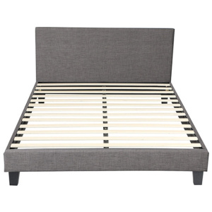 Bed Frame King Single Wooden Slats Fabric