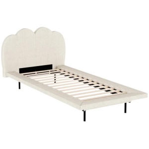 Bed Frame Single Size Boucle Beige SASA