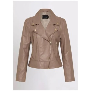 Brie Leather Biker Jacket