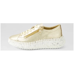Candiey Pale Gold Leather Sneakers