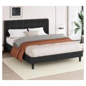 Carlita Double Fabric Wingback Bed Frame Grey