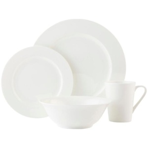 Casa Domani Pearlesque Rim 16-Piece Dinner Set