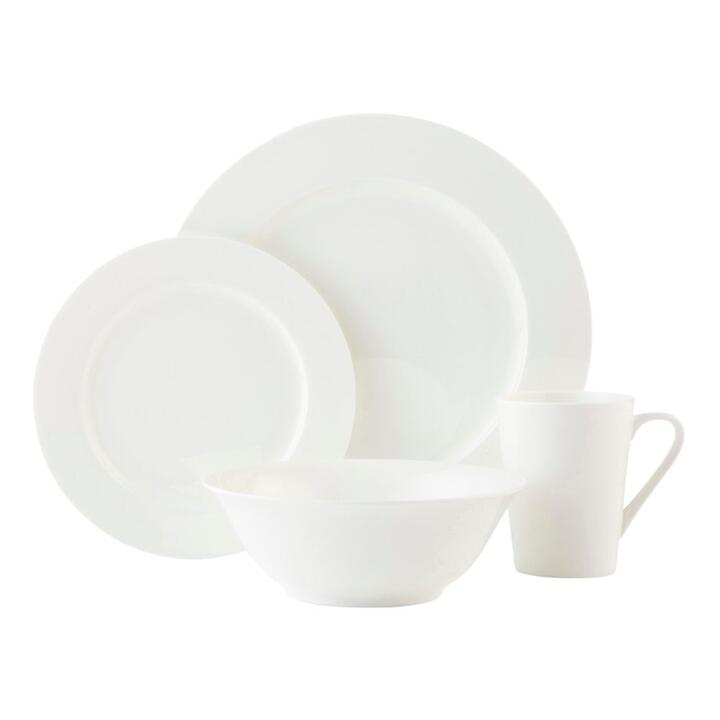 Casa Domani Pearlesque Rim 16-Piece Dinner Set