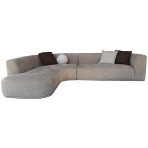 Cavallo 4 Seater Left Chaise Sofa - Lila Beige by Interior Secrets - AfterPay Available