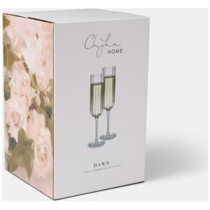 Chyka Home Dawn 200 ml 4-Piece Champagne Flute Set Clear
