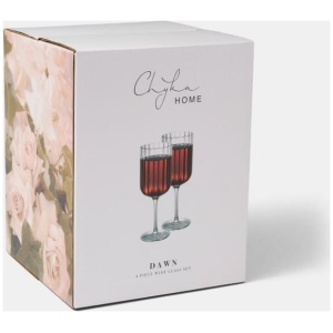 Chyka Home Dawn 4-Piece Wine Glass Set Clear