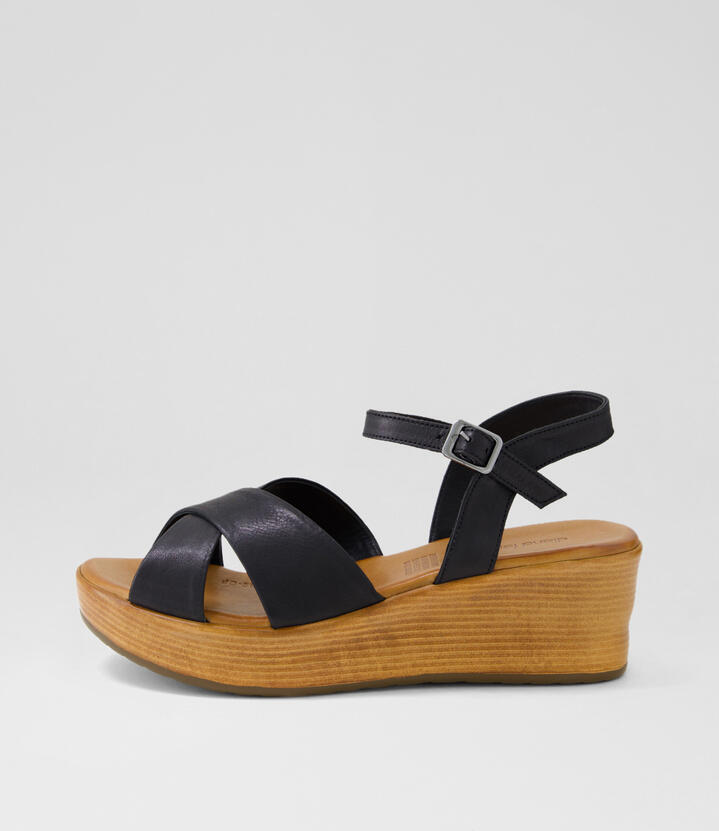 Citters Black Leather Sandals