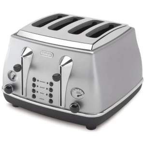 Delonghi De'Longhi Icona 4 Slice Toaster Silver CTO4003S