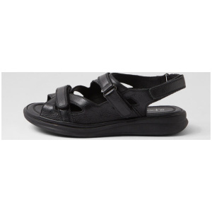 Donnia Black Leather Sandals