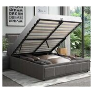 Elaine Double Gas Lift Bed Frame With Storage Grey