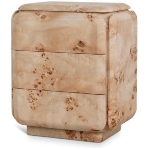 Ex Display - Sorella 51cm Bedside Table - Aspen Burls by Interior Secrets - AfterPay Available