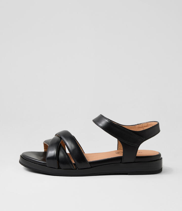 Fabrice Black Leather Sandals