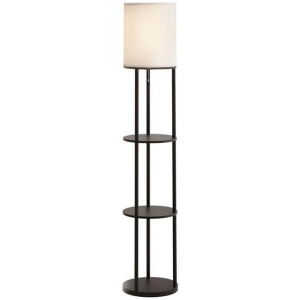 Floor Lamp 3 Tier Shelf Storage LED Light Stand Home Room Vintage Round