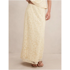 Forever New Women's Andie Lace Maxi Skirt in Soft Yellow Co-Ord