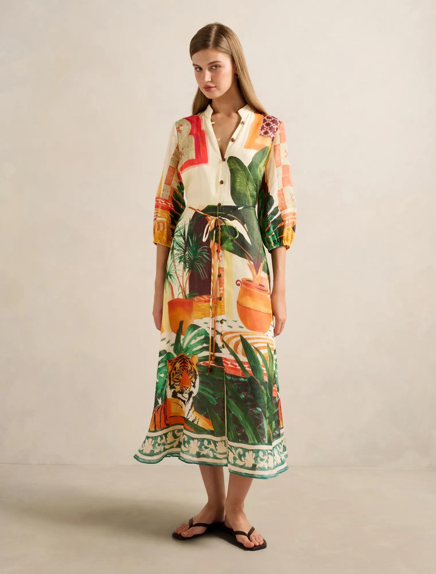Forever New Women's Arabella Printed Midi Dress in Casablanca Holiday