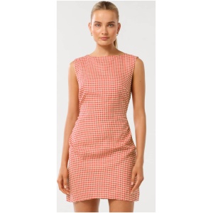 Forever New Women's Arianna Linen Mini Dress in Cherry Check