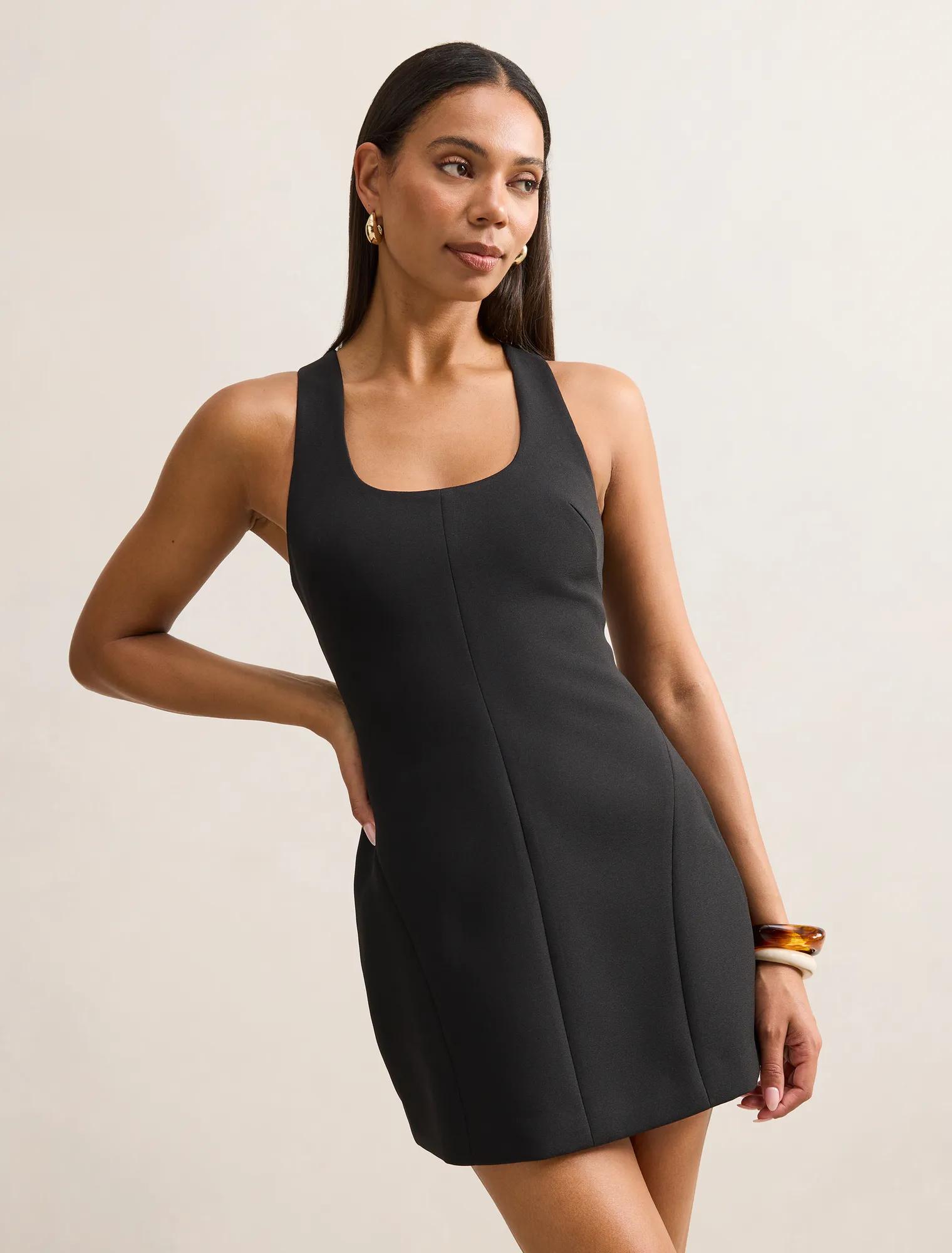 Forever New Women's Bobbie Scoop Mini Dress in Black