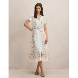 Forever New Women's Briana Printed Shirt Dress in Blue Ada Floral