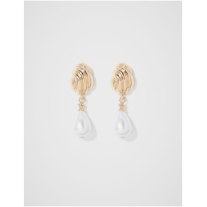 Forever New Women's Bronte Shell Pearl Drop Earrings in Pearl/Gold