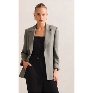 Forever New Women's Dylan Boyfriend Blazer Jacket in Pavement Green