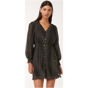 Forever New Women's Francesca Frill Detail Mini Dress in Dark Navy