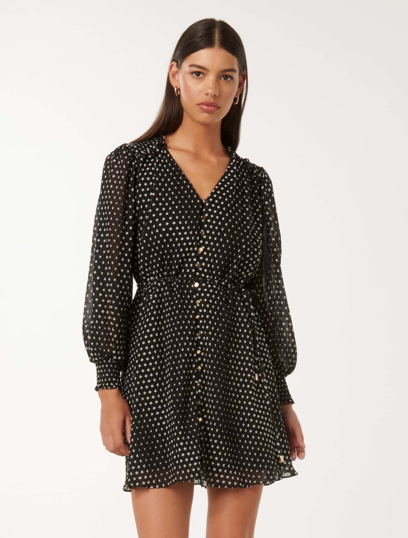 Forever New Women's Francesca Frill Detail Mini Dress in Dark Navy