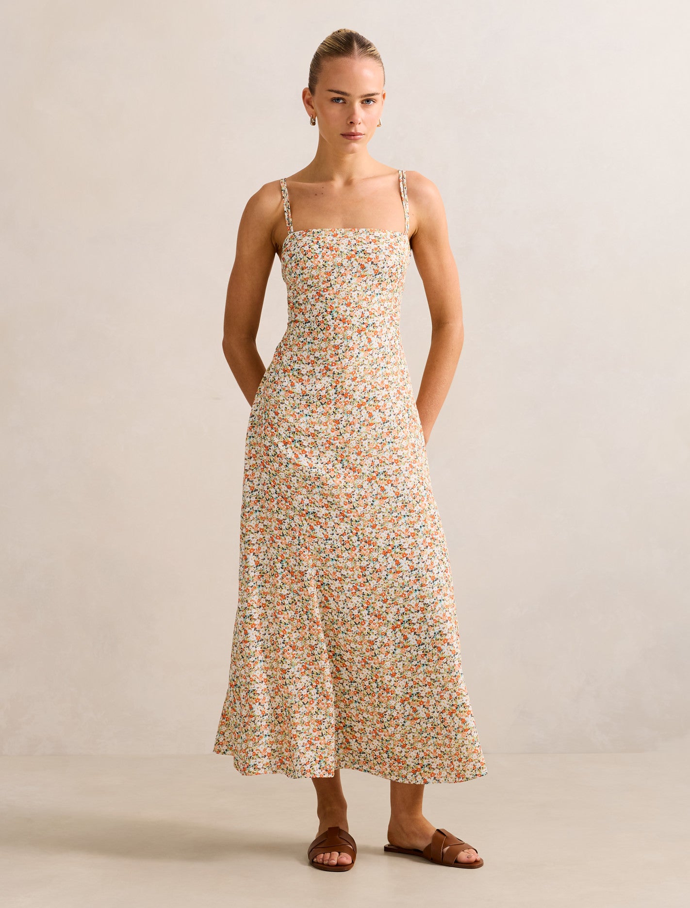 Forever New Women's Georgina Strappy Midi Dress in Avenue Ditsy