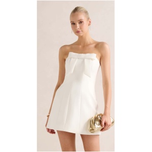 Forever New Women's Harper Strapless Bow Mini Dress in Porcelain