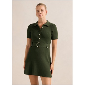 Forever New Women's Lilah Utility Mini Dress in Olive