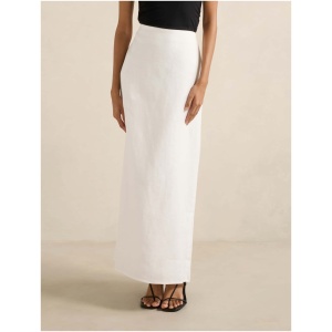 Forever New Women's Maggie Petite Linen Column Maxi Skirt in Porcelain