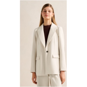 Forever New Women's Oaklyn Single Breasted Blazer Jacket in Oat Milk Suit