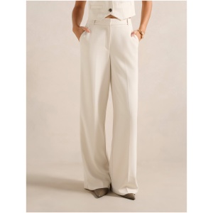 Forever New Women's Oaklyn Wide Leg Pants in Oat Milk Suit