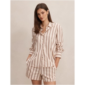 Forever New Women's Raven Striped Cotton Shirt in Stripe Co-Ord