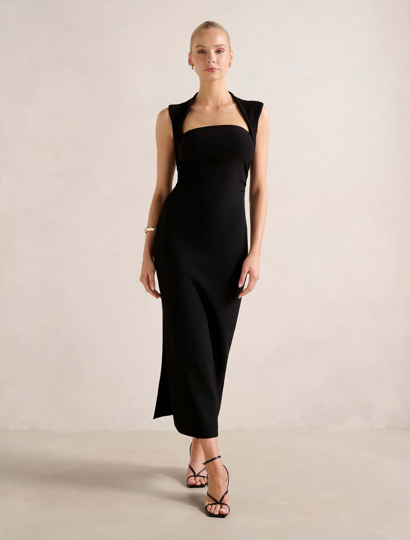 Forever New Women's Rose Bodycon Midi Dress in Black