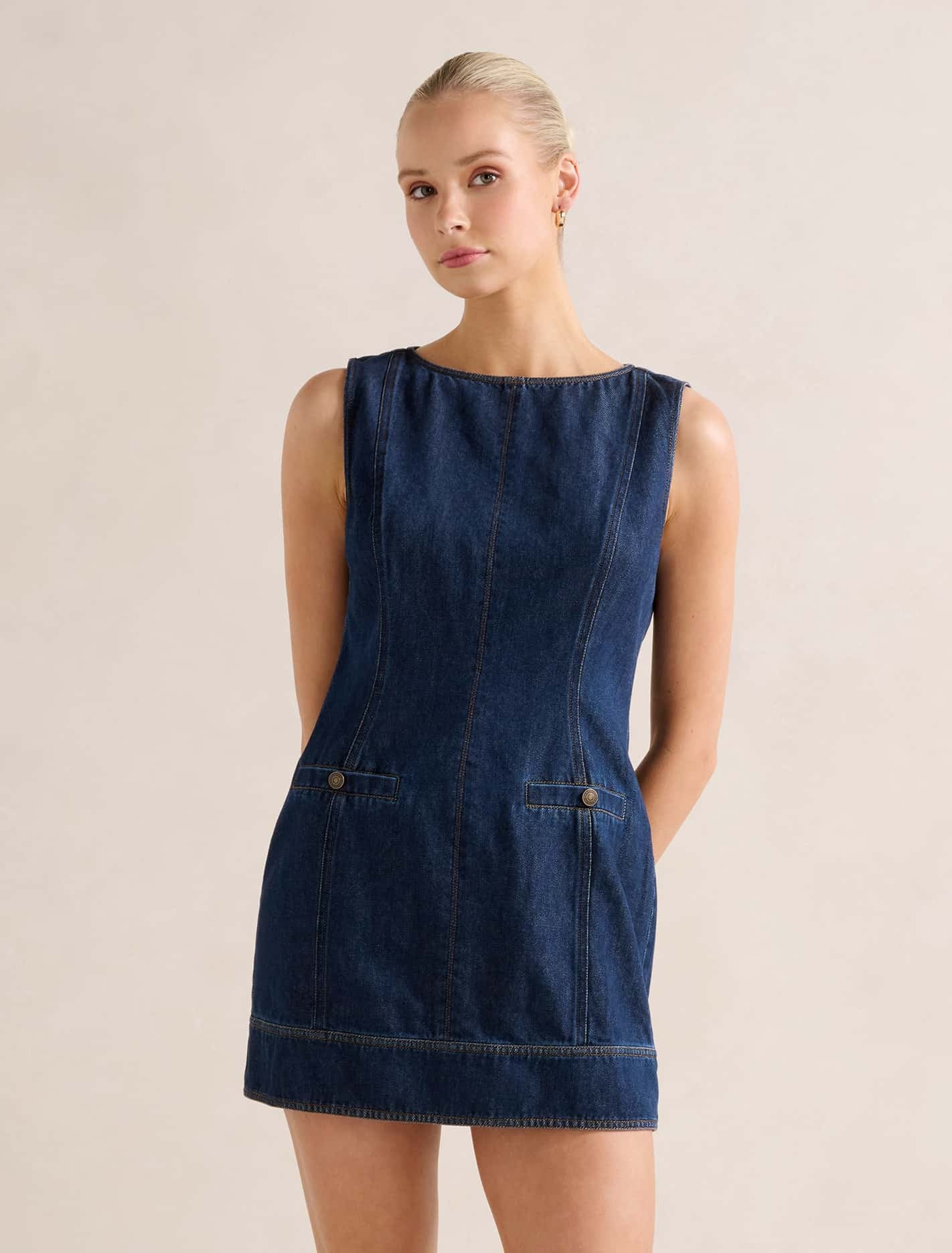 Forever New Women's Spencer Denim Mini Dress in Dark Wash