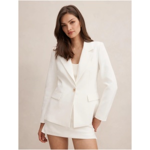 Forever New Women's Victoria Single Breasted Blazer Jacket in Porcelain