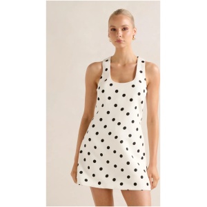 Forever New Women's Vivienne Scoop Neck Linen Mini Dress in Hadley Spot