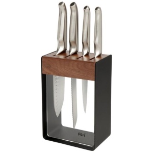 Furi Pro 5-Piece Knife Block Set Black