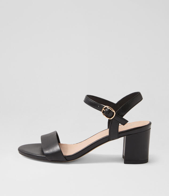 Gaila Black Leather Sandals